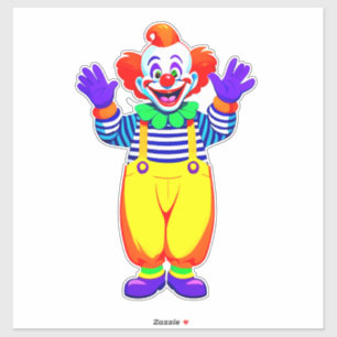 Färgglad clownkaraktär i ljust kostym klistermärken