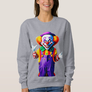 Färgglad clownkaraktär i ljust kostym t shirt