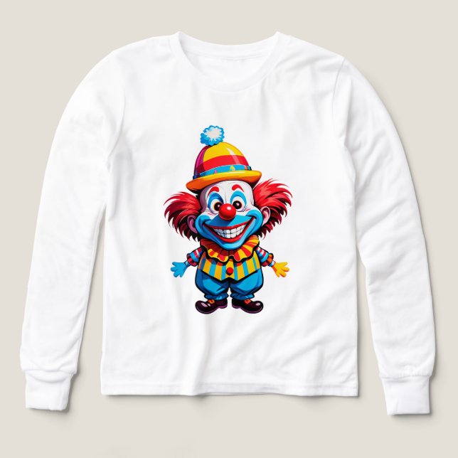 Färgglad Clownkaraktär I Ljust Kostym T Shirt (Design framsida)