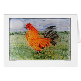 Färgglad Cockeral konst Hälsningskort