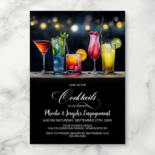 Färgglad Cocktail Förlovningsfest Inbjudningar (Skapare uppladdad)