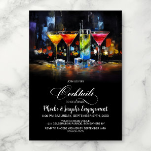 Färgglad Cocktail Förlovningsfest Inbjudningar