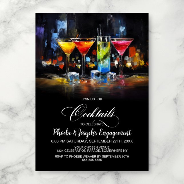 Färgglad Cocktail Förlovningsfest Inbjudningar (Skapare uppladdad)
