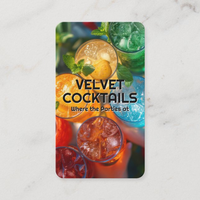 Färgglad Cocktail | Uppifrån Visitkort (Framsida)