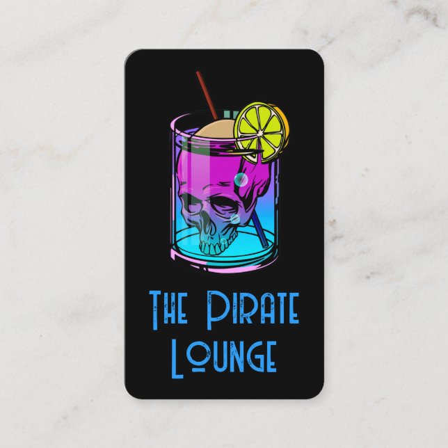 Färgglad Cocktaildryck | Dödskalle Visitkort (Framsida)