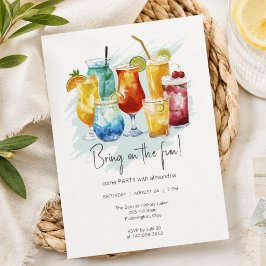 Färgglad Cocktailfest Inbjudningar