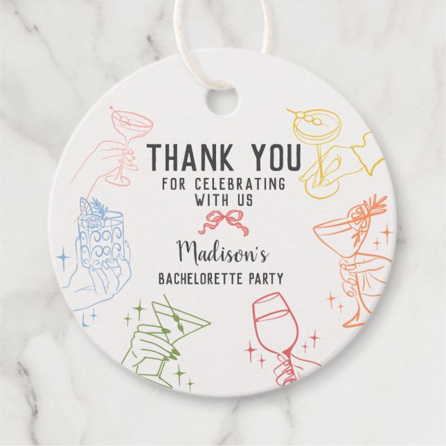 Färgglad Cocktailfest Retro Sjungmöfest Gåvor Etiketter (Framsida)