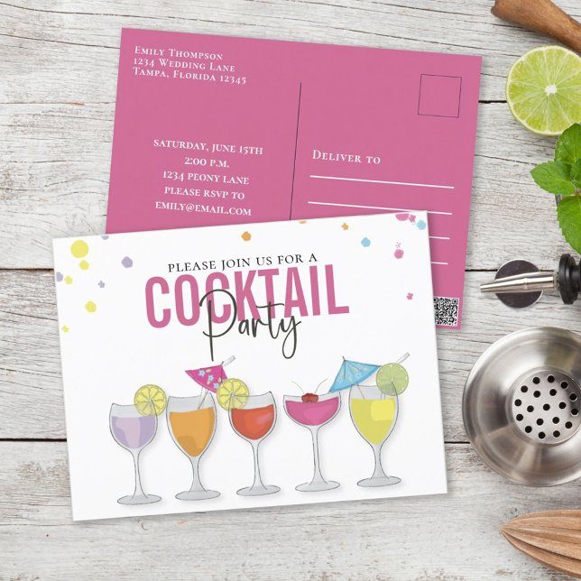 Färgglad Cocktailparty Anpassad Inbjudan (Skapare uppladdad)