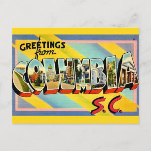 Färgglad Columbia SC hälsning Vykort