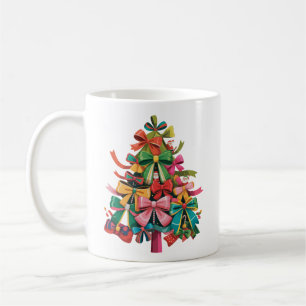 Färgglad Coquette Julgran Preppy Rosa Xmas Kaffemugg