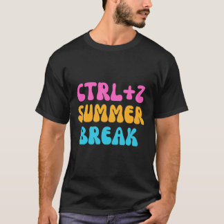Färgglad ctrl+z sommarlov - tillbaka till skolan t shirt