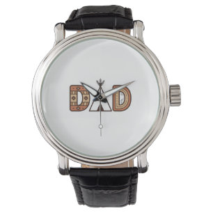Färgglad Dad Teepee Bokstavsskjorta Design_1 Armbandsur