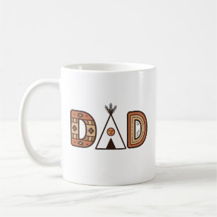 Färgglad Dad Teepee Bokstavsskjorta Design_1 Kaffemugg