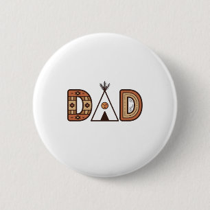 Färgglad Dad Teepee Bokstavsskjorta Design_1 Knapp