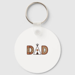 Färgglad Dad Teepee Bokstavsskjorta Design_1 Nyckelring