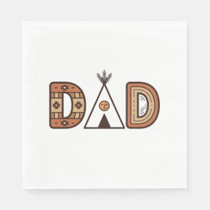 Färgglad Dad Teepee Bokstavsskjorta Design_1 Pappersservett