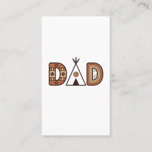 Färgglad Dad Teepee Bokstavsskjorta Design_1 Visitkort