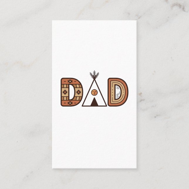 Färgglad Dad Teepee Bokstavsskjorta Design_1 Visitkort (Framsida)