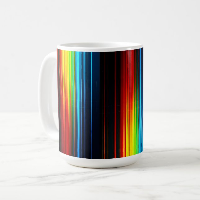 Färgglad Data Glitch Art  Kaffemugg (Framsida vänster)