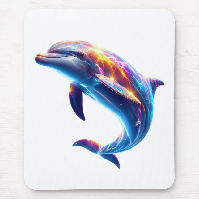 Färgglad delfin söt konst musmatta (Framsidan)
