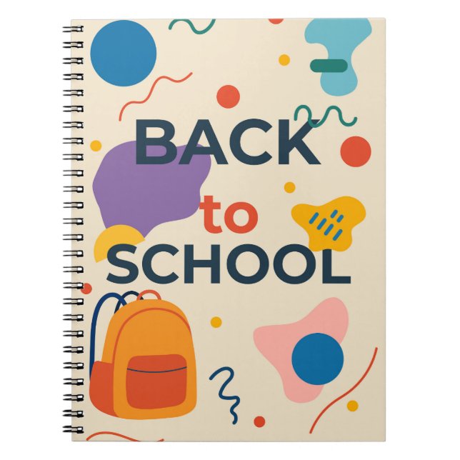 Färgglad design för tillbaka till skolan med ryggs anteckningsbok (Framsidan)