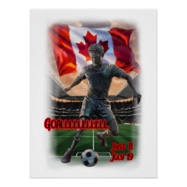 Färgglad design om en fotbollsfirande på en perfect poster