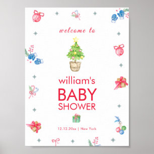 Färgglad Det är kallt utanför Baby Shower Välkomme Poster