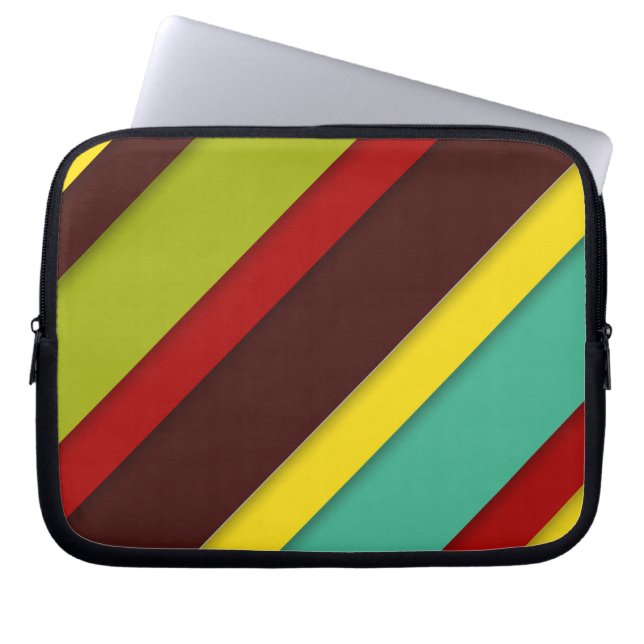 Färgglad diagonalt randig laptopfodral – Modern Laptop Fodral (Framsidan)