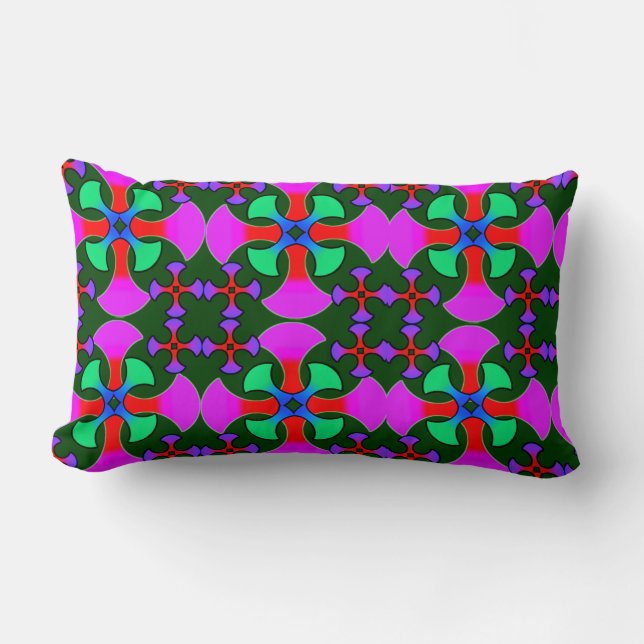 Färgglad digital design ländryggskudde 33 cm x 53  lumbarkudde (Framsida)