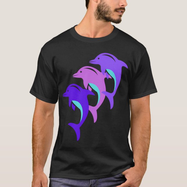 färgglad Dolfin-Super T Shirt (Framsida)