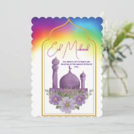 Färgglad Eid Mubarak-kort Julkort