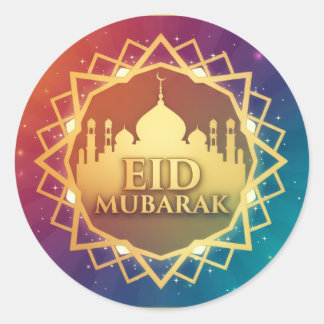 Färgglad Eid Runt Klistermärke