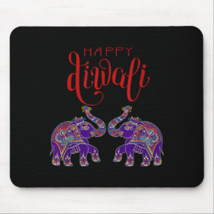 Färgglad Elefant Glad Deepavali Diwali För Hindu Musmatta