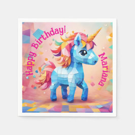 Färgglad Enhörning Pinata Födelsedag Pappersservett