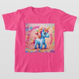 Färgglad Enhörning Pinata Födelsedag T Shirt