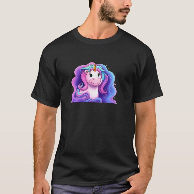 Färgglad Enhörning T Shirt (Framsida)