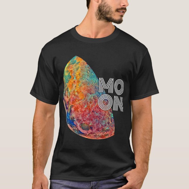 Färgglad Estetisk Månmosaik T Shirt (Framsida)