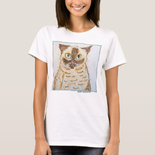Färgglad Excentrisk Kattporträtt T Shirt