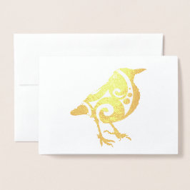 Färgglad Fågel Anpassad Text Äkta Till Alla Tillfä Folierat Kort