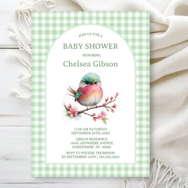 Färgglad Fågel Baby Shower Inbjudningar (Skapare uppladdad)