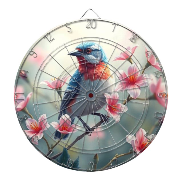 Färgglad Fågel Blommig Darttavla (Framsidan)