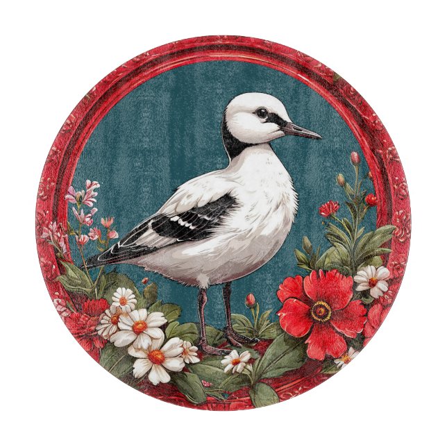 Färgglad fågel med blomsterkant (Framsidan)