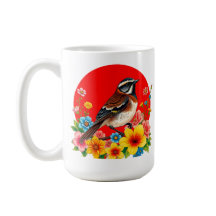 Färgglad Fågel Sittande Bland Blommor