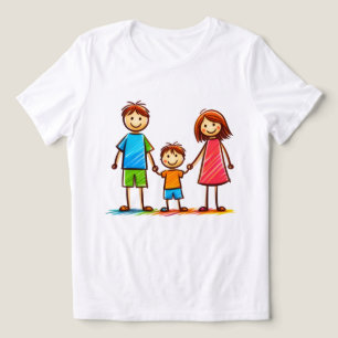 Färgglad familje glädje minimalistisk t-shirt