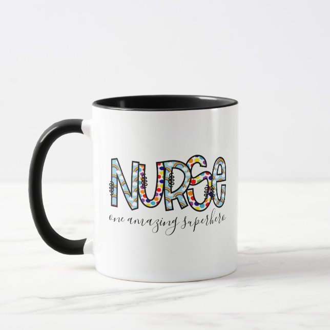 Färgglad fantastisk present för omtanke om sjukskö mugg (Vänster)