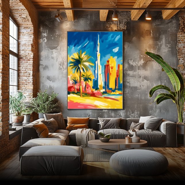 Färgglad Fauvist Dubai Skyline Väggkonst (Skapare uppladdad)