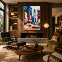 Färgglad Fauvistisk New York Skyline Väggkonst