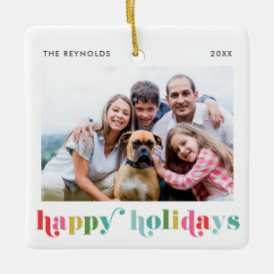 Färgglad Fet Stil Glad Jul Foto Jul Julgransprydnad Keramik