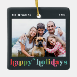 Färgglad Fet Stil Glad Jul Foto Jul Julgransprydnad Keramik