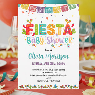 Färgglad Fiesta Bebis Shower Inbjudningar